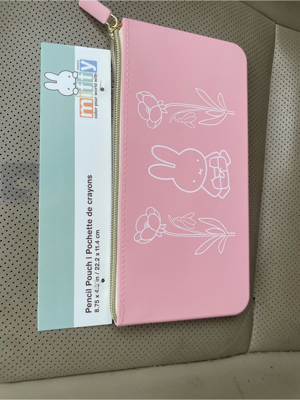 miffy Pink and White Zippered Pouch